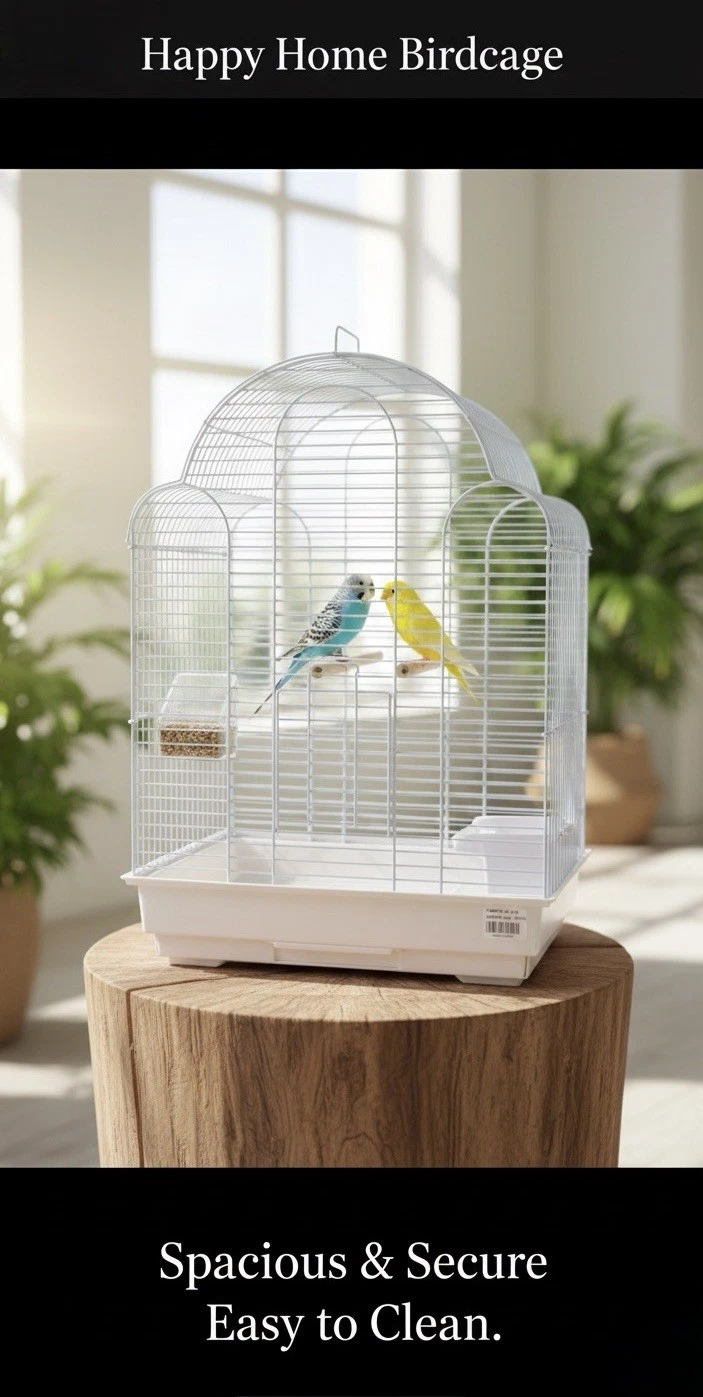 Medium Elegant White Bird Cage – The Perfect First Home