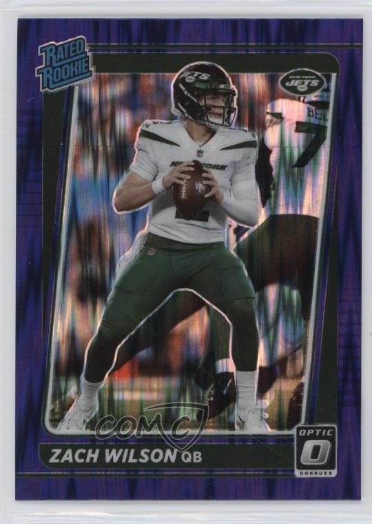 2021 Panini Donruss Optic Rated Rookie Purple Shock Prizm Zach Wilson #202 17wc