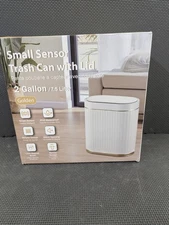 Automatic Motion Sensor Bathroom Small Trash Can with Lid, 2.6 Gallon Touchle...