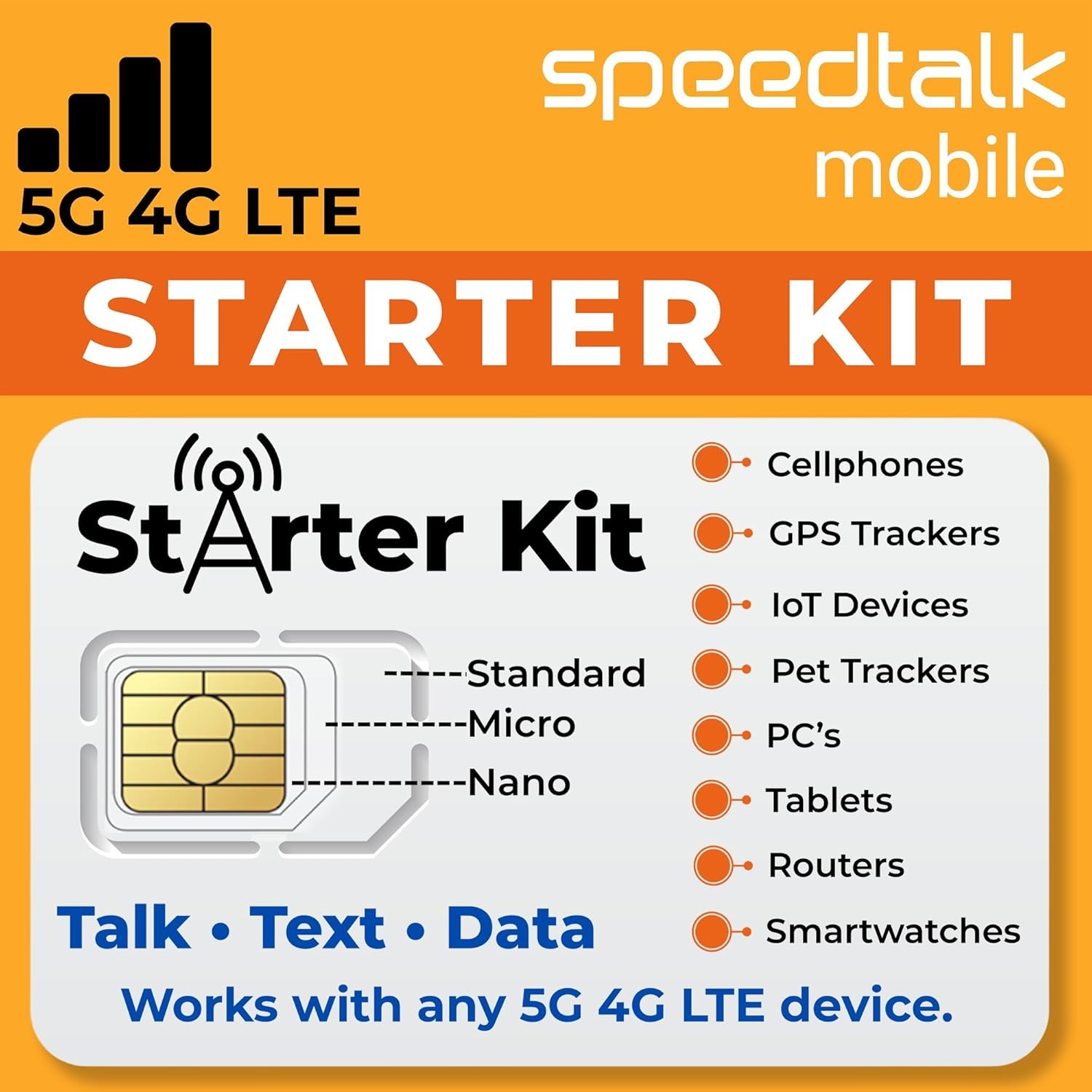SpeedTalk Mobile SIM Card Starter Kit, Smartphone Cell Phone, GPS Tracker... 