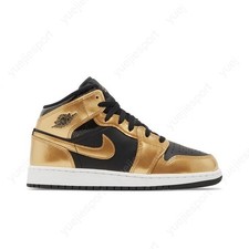 Air Jordan 1 Mid Se Gs Metallic Gold Black DR6967-071
