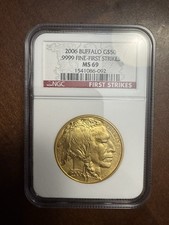 20006 $50 1-oz American Gold Buffalo NGC MS69 First Strikes 1 Ounce .9999 Pure