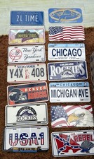 American License Plates Bundle of 13 Different States Some Sealed Man Cave 