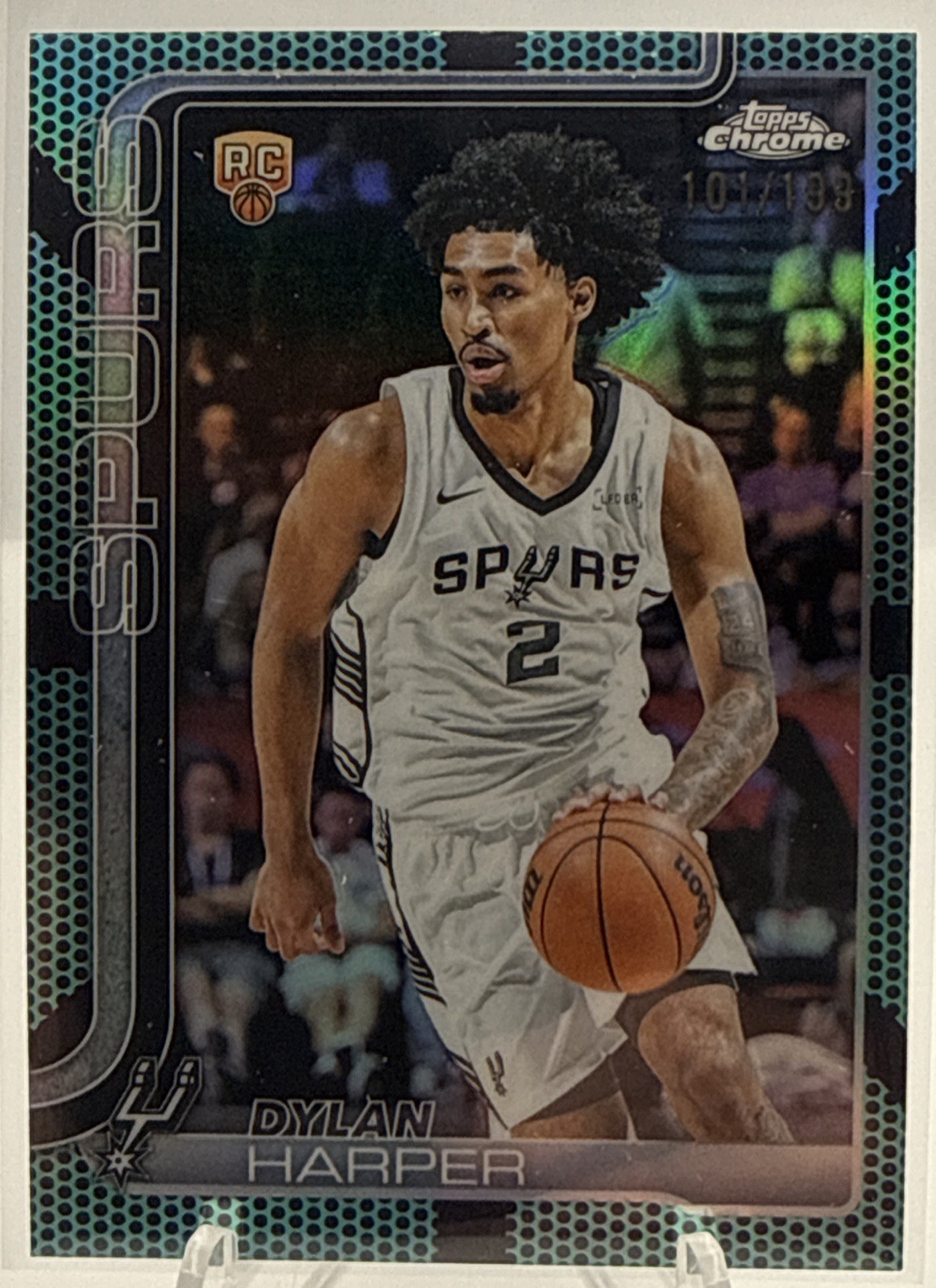 2025-26 Topps Chrome - Dylan Harper #252 Aqua Refractor /199 (RC)