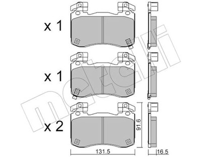 Bremsbeläge vorne METELLI 22-1306-0 KIA STINGER 3.3 T-GDI 4WD 4x4