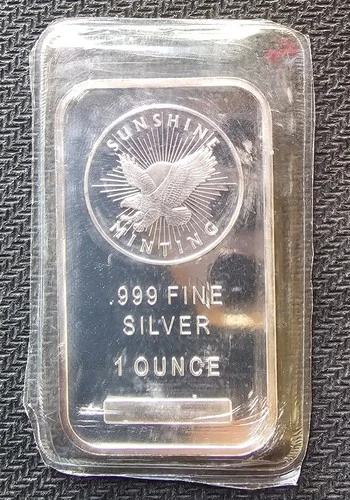 1 oz Sunshine Minting silver bar .999 Fine Silver