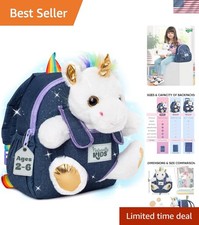 Delightful Unicorn Backpack with Reflective Logo Plush Toy - For 2-6 Olds