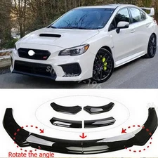 Front Bumper Lip Body Kit Spoiler Splitter Glossy Black For Subaru WRX STI