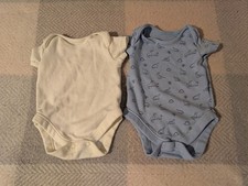 2 Baby Boy Body Vests Age 0-3 Months Preloved Please See Details & Photo