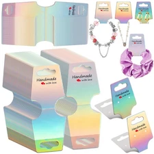 Teling 400 Pcs Jewelry Display Cards Holographic Earring Bracelet Necklace Ho...