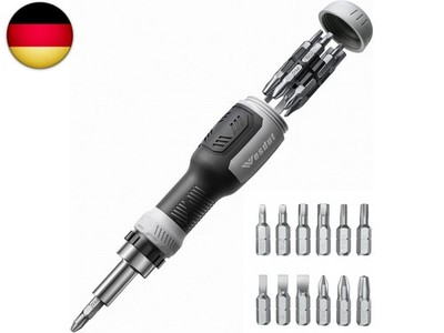 Wesdut schraubenzieher mit Bits, 13in1 Ratschen Schraubendreher Set Multitool