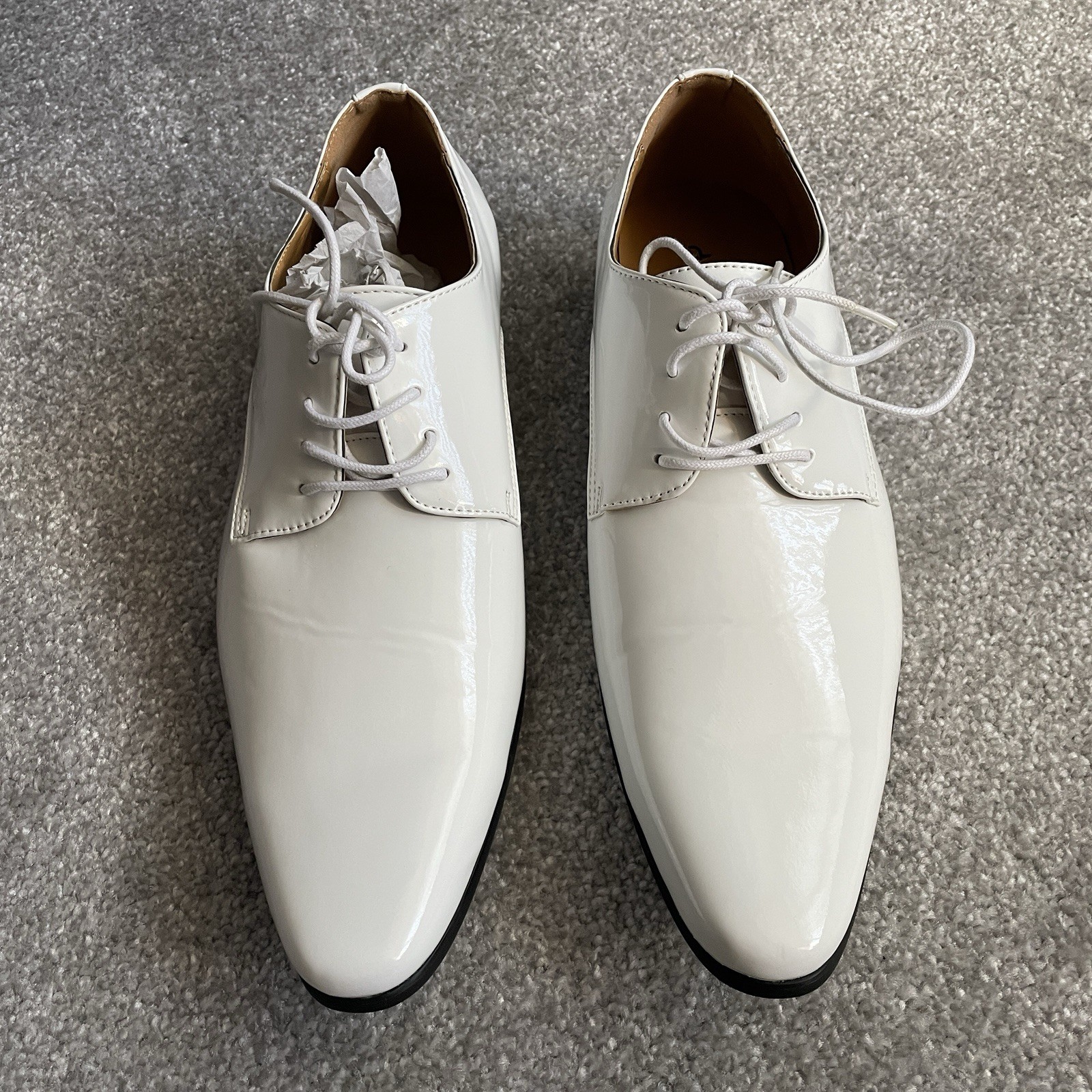 DOBELL Mens White Patent Lace Up Contemporary Shoes 10 UK/EU 44 BNIB RRP £49.99✅ image 5
