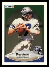 Dave Krieg 1990 Fleer #269 Seattle Seahawks FOOTBALL *223