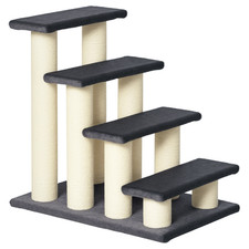 23" Cat Tree Pet Stairs 4 Steps Sisal Scratching Post for High Beds Gray