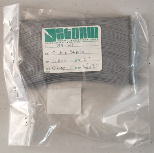 NOS Storm Products 5" Pre-Cut Wire 1,000pc Gry Stranded Micro Jumper 3/16" Strip