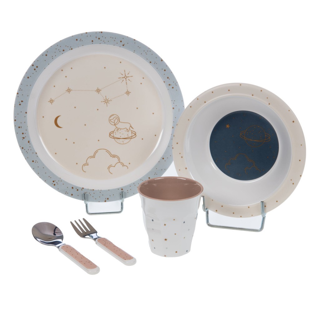 Coffret déjeuner 5 pièces Marcel en mélamine à offrir comme cadeau de naissance