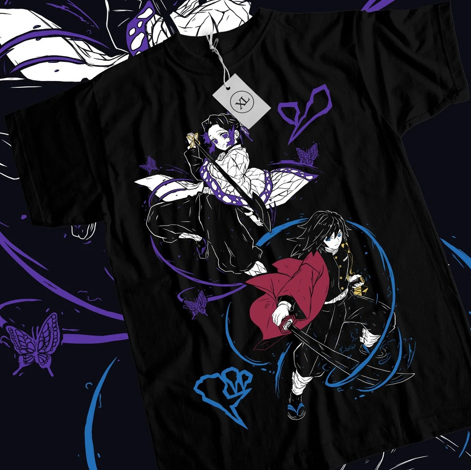 Giyu Tomioka T-Shirt Demon Slαyer Shinobu Kocho Nezuko Anime Shirt Black