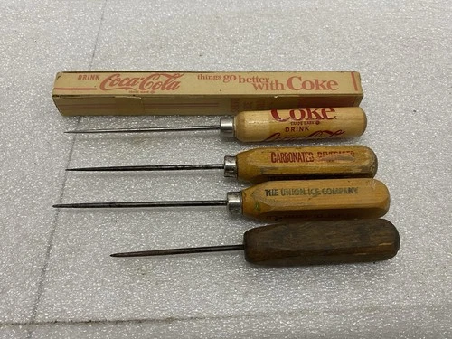 Vintage Coca-Cola Union Company Ice Picks Wooden Handles