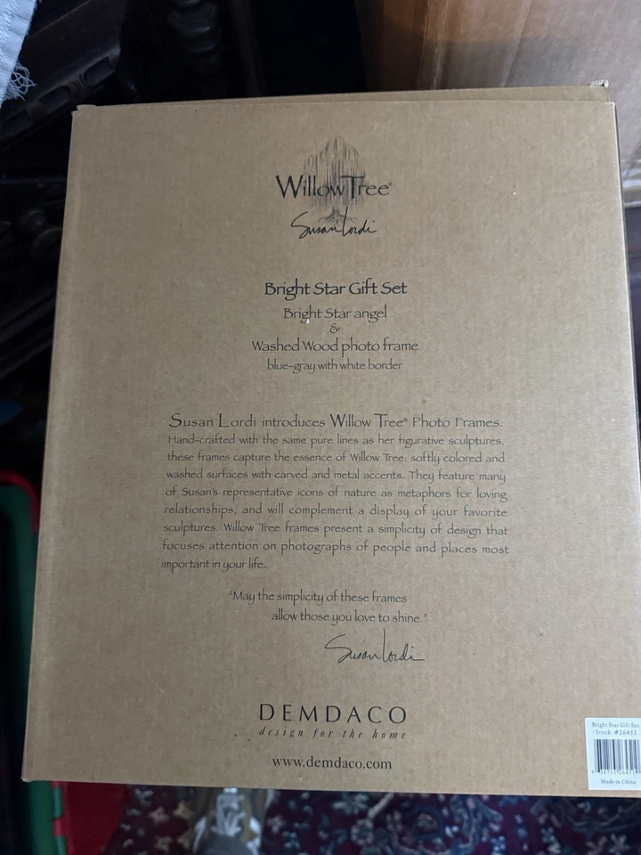 Willow Tree Bright Star Gift Set Bright Star Angel and Washed Wood Photo Frame - Image 2 of 2