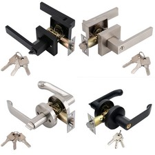 Door Knob Levers Handle Square Round Entry Locks Privacy Passage with 3 Keys