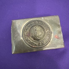 Vintage WW1 German Brass Match Box Book Holder GOTT MIT UNS