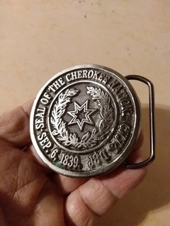 Rare Vintage Seal Of The Cherokee Nation Belt Buckle (L37)