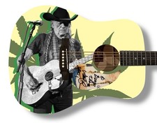 Willie Nelson Signed Custom Weed Marijuana Acoustic Guitar Country Rare JSA COA