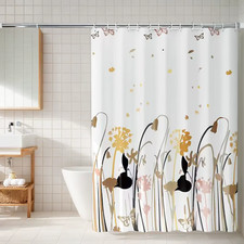 Dandelion Pattern Shower Curtain PEVA Material Waterproof Curtain Dry and Wet Se