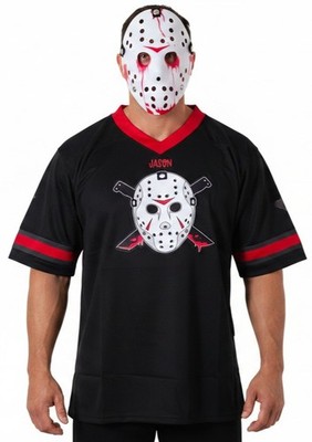 Karneval Halloween Set Football Trikot Jason Nummer 13 mit Maske XXL