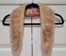 Vintage Blonde Mink Fur Collar Detachable Coat Sweater Wrap Stole Autumn Haze