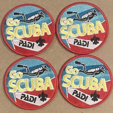 Lot Of 4 PADI BSA Boy Scouts Go Scuba Scuba Diving Patches