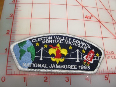 Clinton Valley Council 1993 Jamboree JSP collectible white border patch (m23)