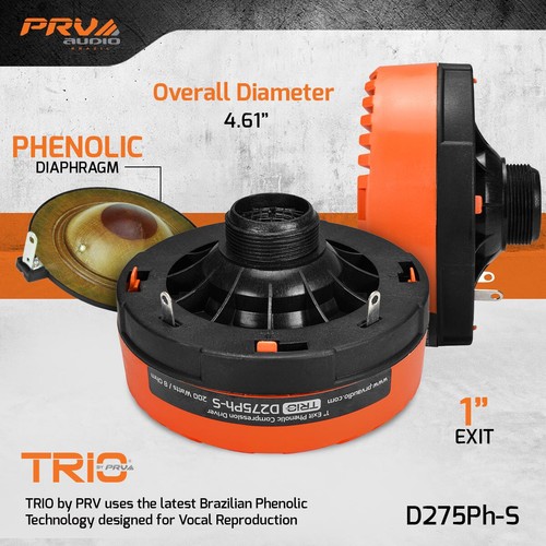 1x PRV Audio D275Ph-S 1" Exit Phenol Kompressionstreiber Pro Audio 8 Ohm 200 W - Bild 6 von 7