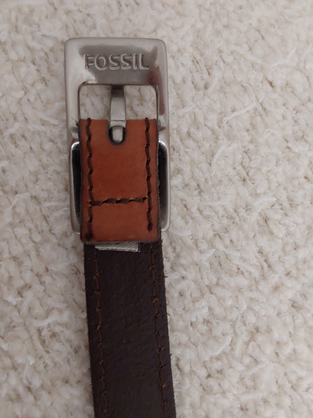 Fossil Brown Leather/Black Lizard Patchwork Skinn… - image 2