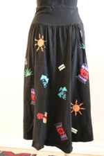Vintage Southwest Print High Waist Midi Skirt - Size Small - Made in USA