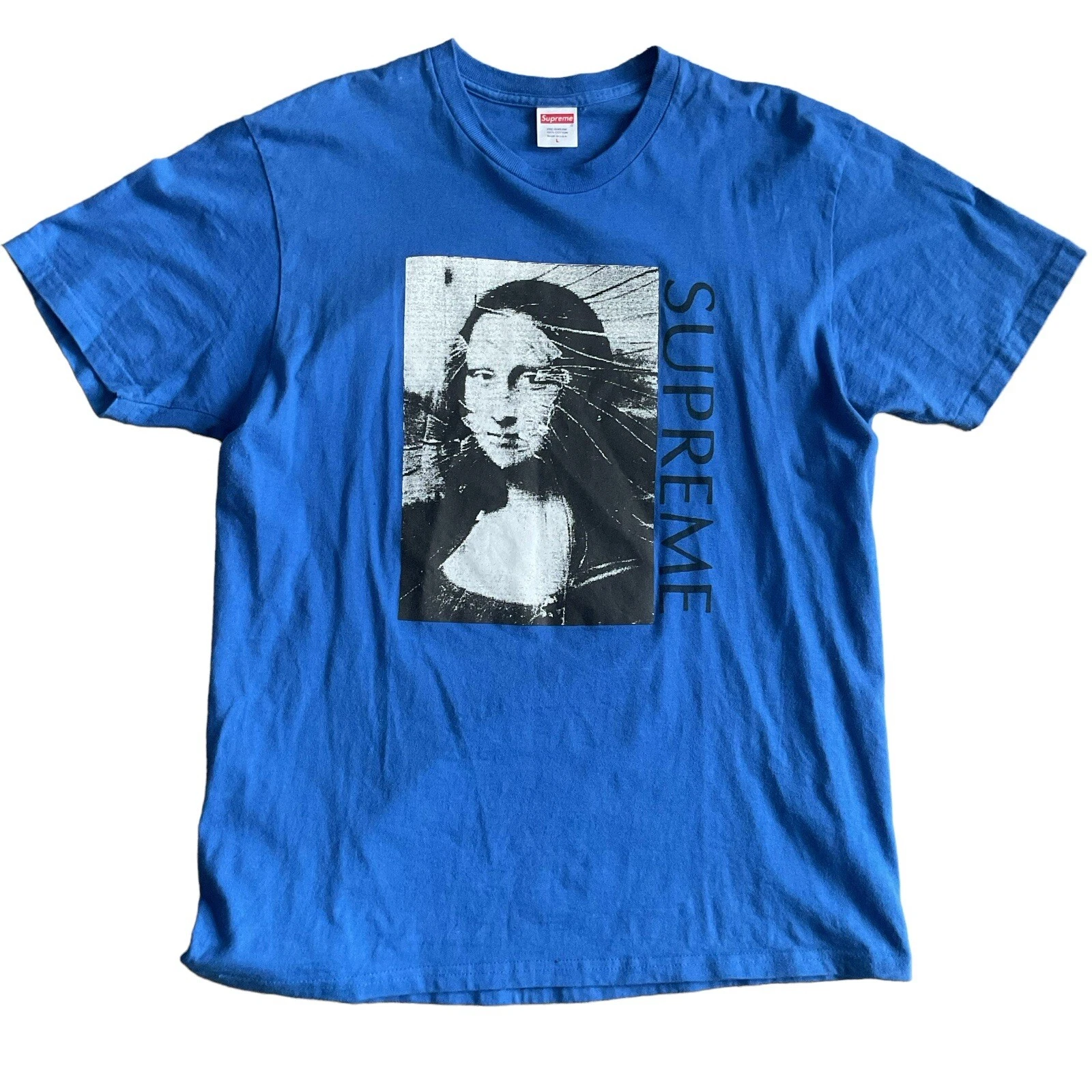 Supreme SS18 Mona Lisa T shirt bleu homme taille grande