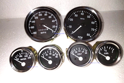 Kit De Jauges Smiths Replica 100mm - Compteur Vitesse 0-180 Km/h Et Compte-tours 0-80 RPM, Avec Jauges BB 52mm
