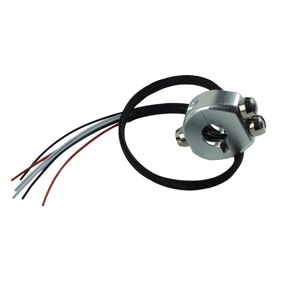 Interruptor de control de manillar de motocicleta de 7/8"" con 3 botones de aleación de aluminio (PLATEADO1 Foto 3 de 4