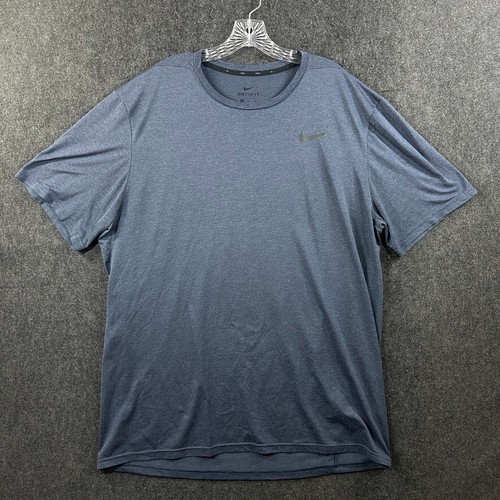 Nike Utility Static Shirt Men's Extra Large Blue Gray Dri-Fit Gym Training