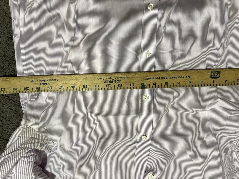 Mens Gap Slim Fit Non Iron Purple Striped Long Sleeve Button Up Shirt Large - Image 4 of 4