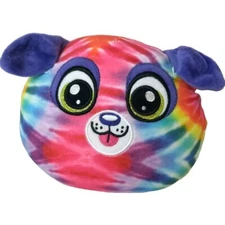 Kipp Brothers Rainbow Tie-Dye Dog 8" Cushy Plush Stuffed Animal Puppy Round 
