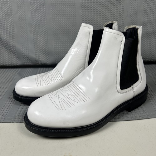Calvin Klein Raf Simons 205W39NYC Hova Chelsea Boots White Patent Leather