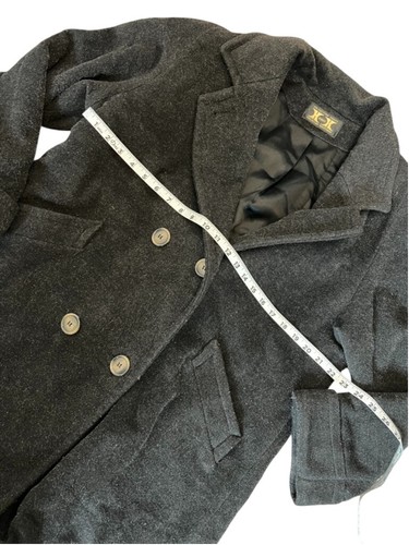 Alpaca Mohair & Wool Blend Grey Double Breasted 2 Button Long Fit Pea Coat 12 - Picture 5 of 8
