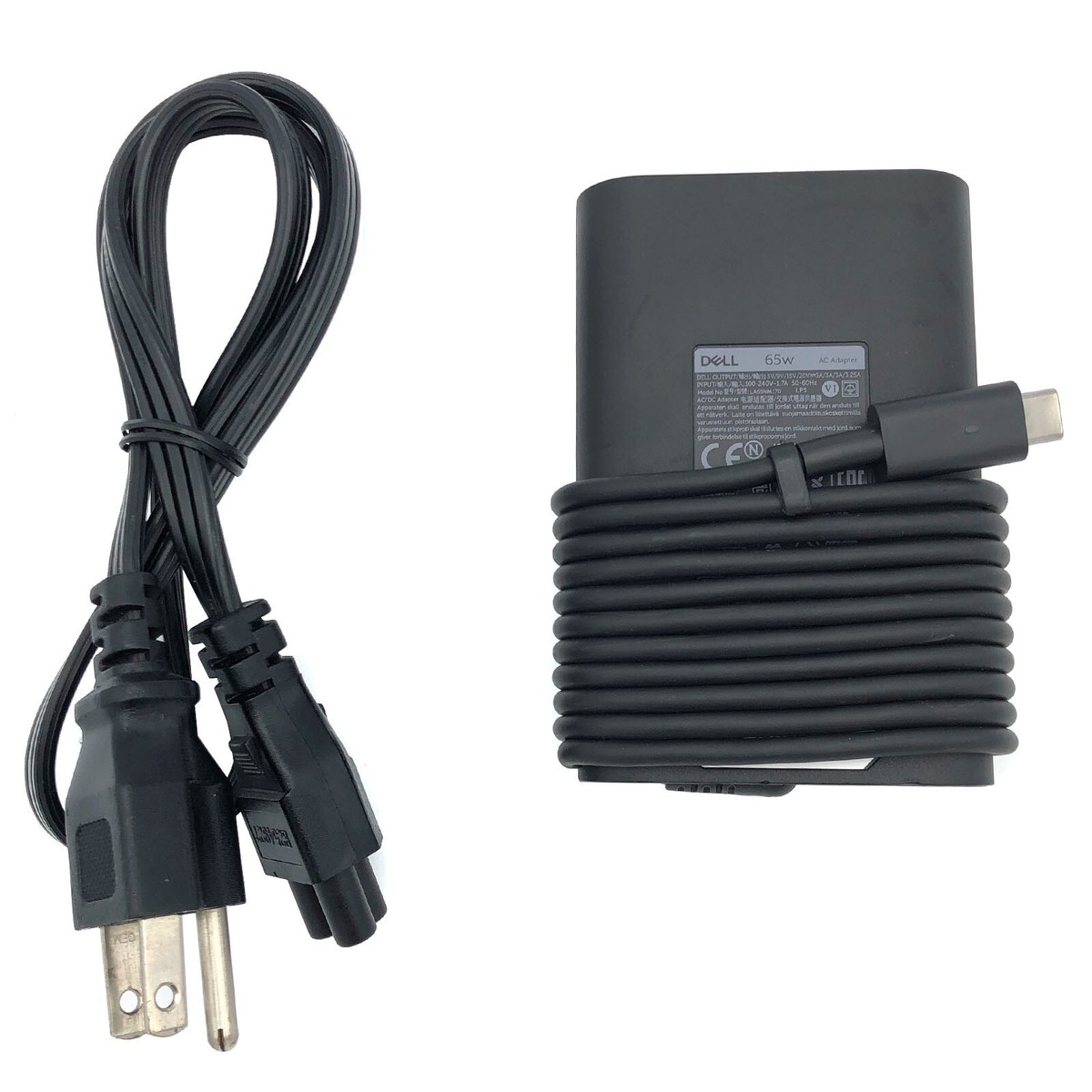 Caricabatterie Originale Dell 65W 19.5V 3.34A Per Laptop Latitude - Modello FPC2Y Nero