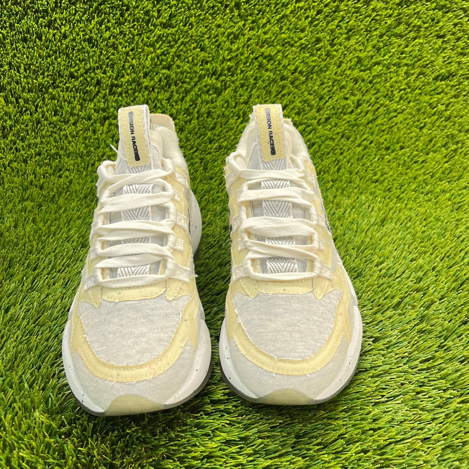 SAOLA Scarpe da ginnastica New Balance Vision Racer uomo taglia 8 grigio beige bianco sneakers