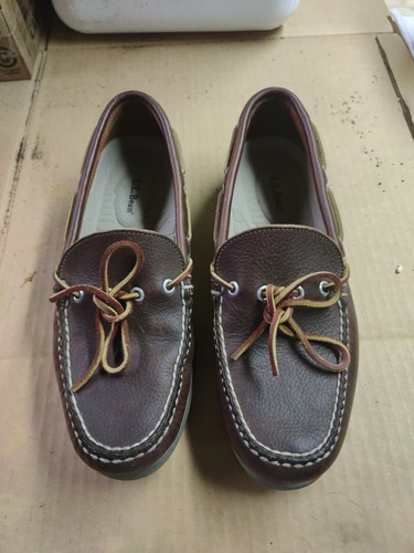 LL Bean | Slip on barca uomo in pelle | marrone scuro | taglia 8,5 D | modello n. OU668 - Foto 2 di 18