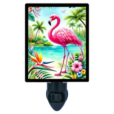 Tropical Decorative Photo Night Light, Flamingo Bliss, Flamingos