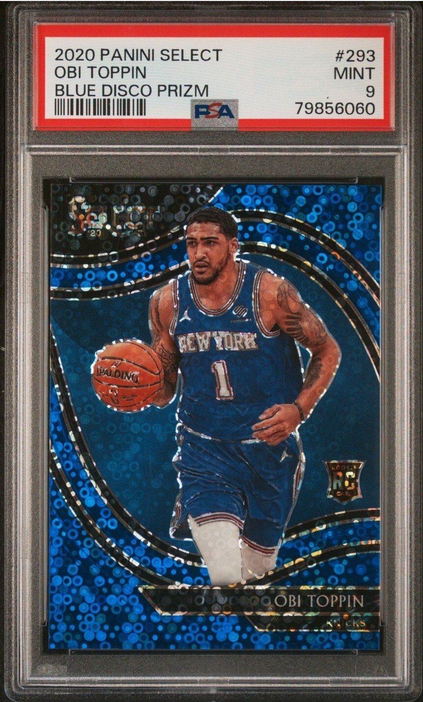 2020 Select Courtside Disco Blue Prizm Color Match /25 Obi Toppin RC Psa 9