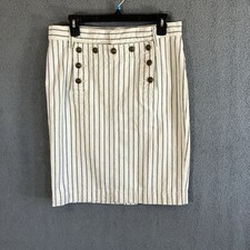 Vintage Lauren Ralph Lauren Denim Skirt Front Buttons Size 8 Nautical Anchors