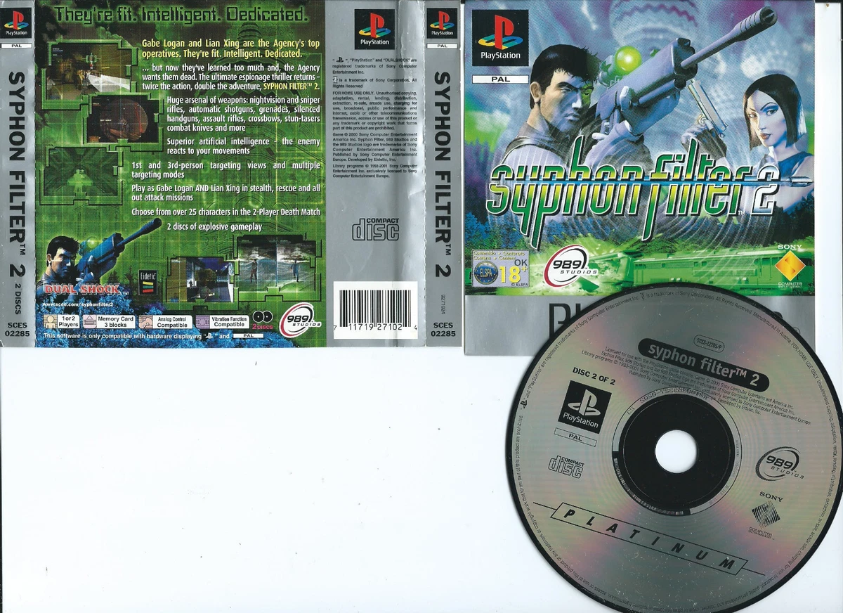 Syphon filter 2 Playstation 1 PS1 Geen Manual Platinum